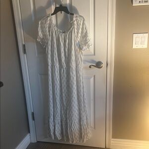 Style & Co. White Scoop Neck Maxi Dress